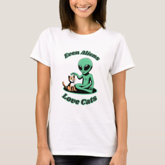 Funny Alien und Funny Cat. Funny Animal T-Shirt