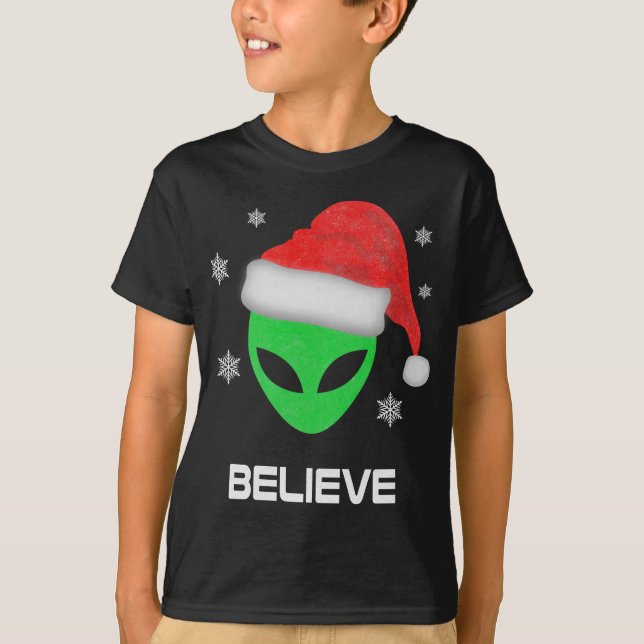Funny Alien Weihnachten Weihnachten Weihnachtsgesc T-Shirt (Vorderseite)