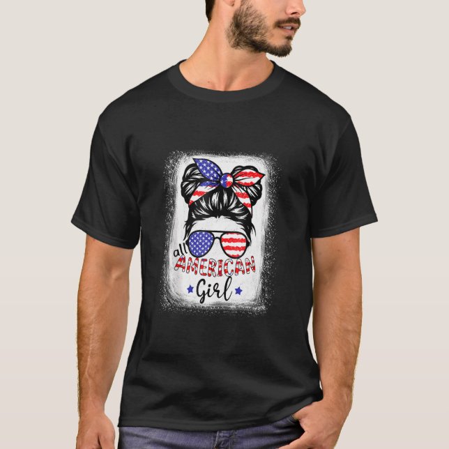 Funny All American Girl gebleicht Shirts Patriotic (Vorderseite)