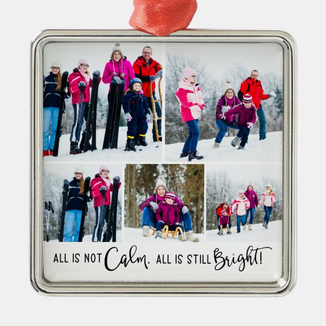 Funny Alles ist nicht ruhig Urlaub 5 Foto Ornament Aus Metall (Vorne)