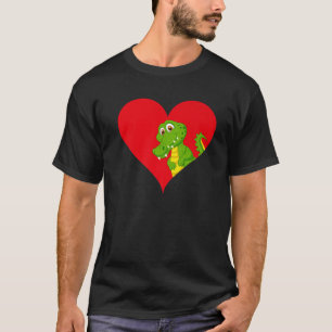 Funny Alligator Lover Herzform Alligator Valent T-Shirt