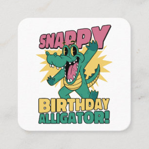 Funny Alligator Lover und Birthday Crocodile Gator Quadratische Visitenkarte