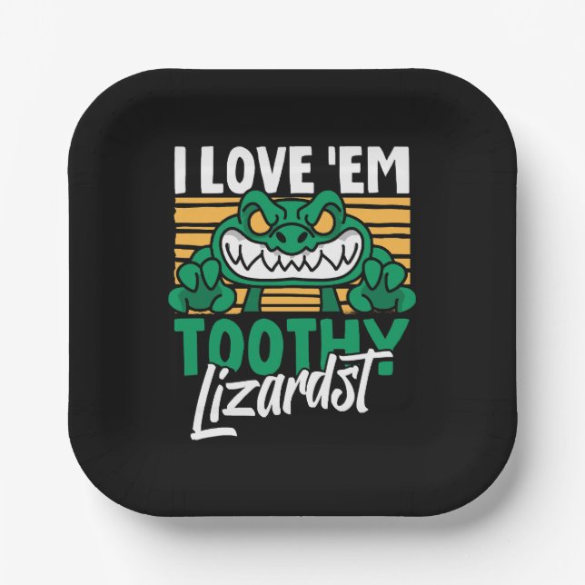 Funny Alligator Lover und Zookeeper Crocodile Pappteller (Vorderseite)