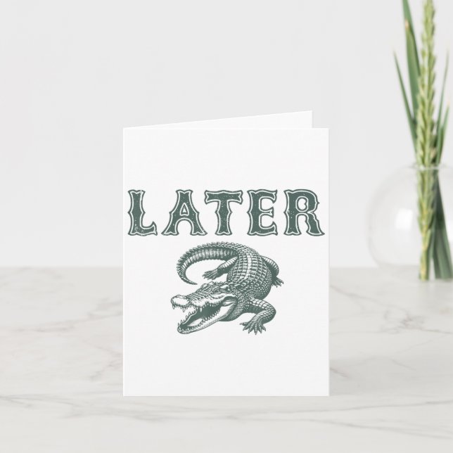 Funny Alligator Pub Spater Gator Karte (Vorderseite)