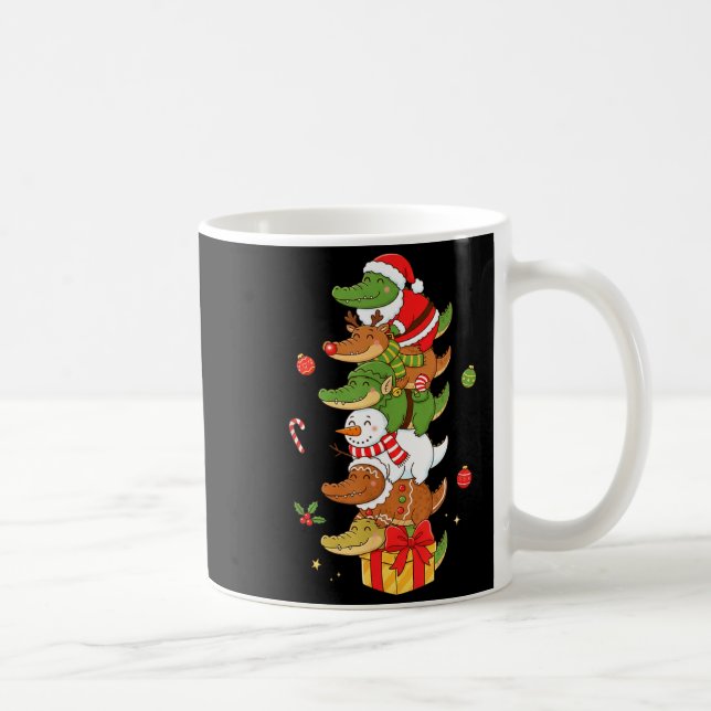 Funny Alligator Santa Elf Snowman Christmas Womens Kaffeetasse (Rechts)