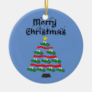 Funny Alligator Weihnachtsbaum Cartoon Keramik Ornament
