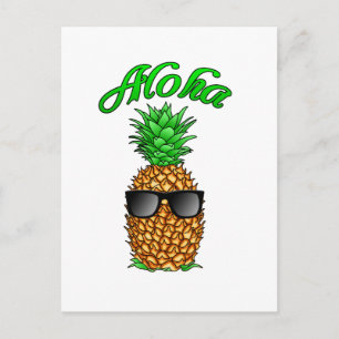 Funny Aloha Hawaiian Pineaple Postkarte