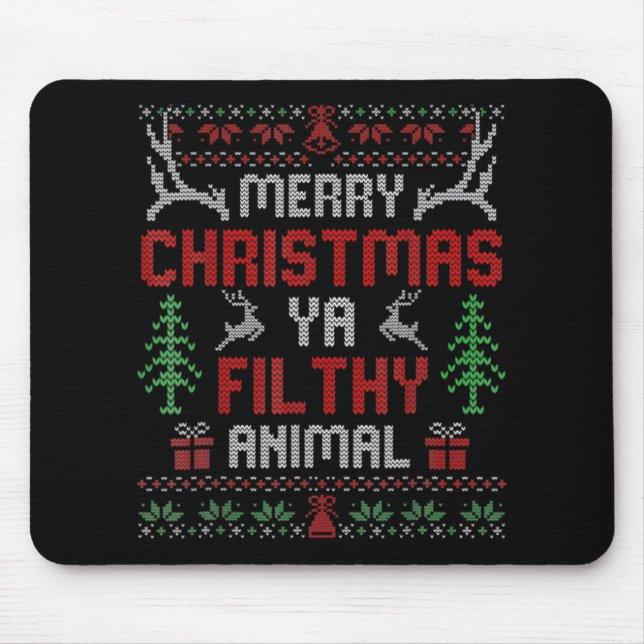 Funny Alone At Home Movies Merry Christmas You Fil Mousepad (Vorne)