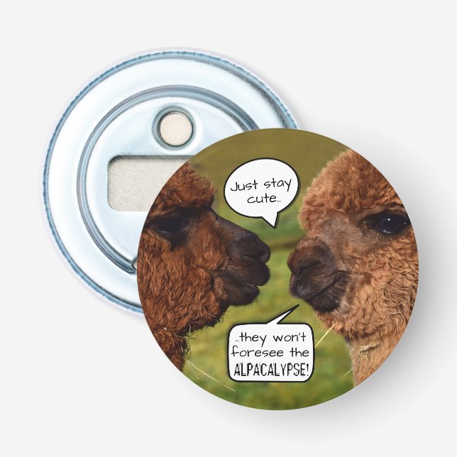 Funny Alpaca Alpacalypse Flaschenöffner (Vorderseite)