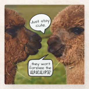 Funny Alpaca Alpacalypse Glasuntersetzer
