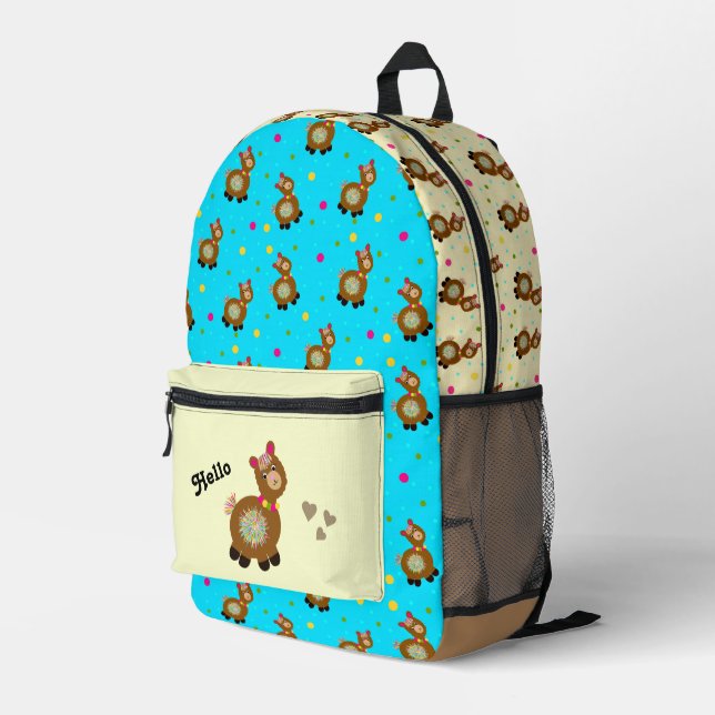 Funny Alpaca bedruckte Rucksack (Rückseitige Ecke Rechts)