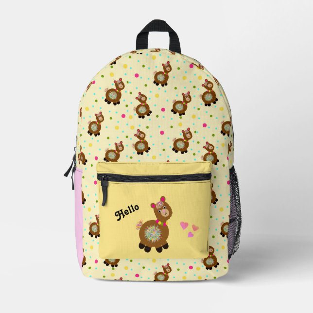 Funny Alpaca Bedruckter Rucksack (Vorderseite)