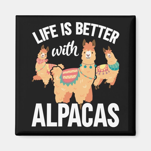Funny Alpaca Liebhaber Magnet (Vorne)