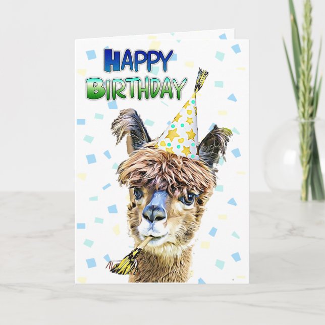 Funny Alpaca Llama Spaß Geburtstag Karte (Vorderseite)