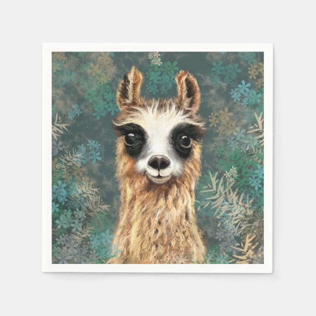 Funny Alpaca Napkins Serviette (Vorderseite)