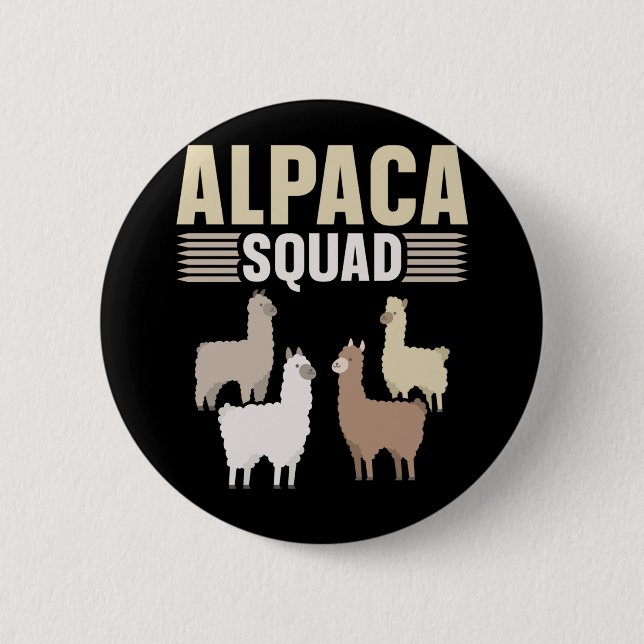 Funny Alpaca Squad Animal Lover Button (Vorderseite)