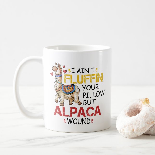 Funny Alpaca Wound Llama Krankenpfleger Geschenke Kaffeetasse (Mit Donut)