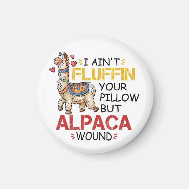 Funny Alpaca Wound Llama Krankenpfleger Geschenke Magnet (Vorne)