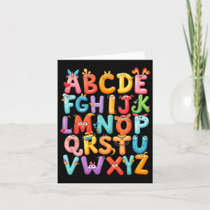 Funny Alphabet A-z Abc Kinder zurück in die Schule Karte