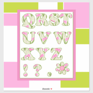 Funny Alphabet, Blume Alphabet, Alphabet für Kinde Aufkleber