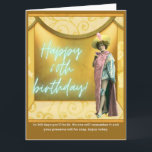Funny Altered Art 60. Big Birthday Card Karte<br><div class="desc">Die lustige 60. Geburtstagskompilation beinhaltet ein Vintages kostenpflichtiges Foto mit vergoldetem "Bühne" Hintergrund,  Neon Aqua "Happy 60th Birthday" Text und Grundtext,  der in 365 Tagen erklärt... dieser Geburtstag wird nicht mehr so besonders sein,  also gönne dir den Tag!</div>