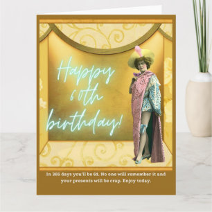 Funny Altered Art 60. Big Birthday Card Karte