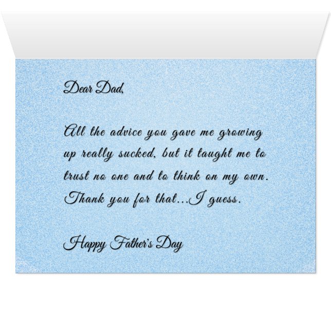 Funny Alternative Bad Empfehlungskarte (Innenansicht Horizontal (Unten))