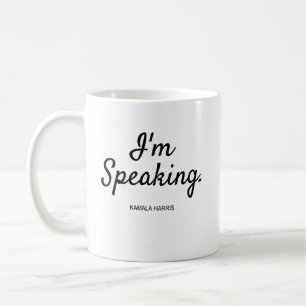 Funny Am spricht Kamala Harris Demokratin Kaffeetasse