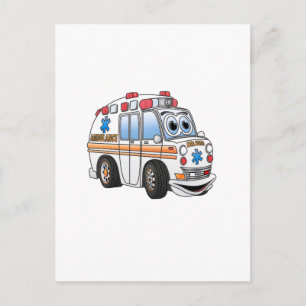 Funny Ambulance Cartoon Postkarte