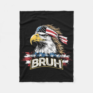 Funny America Flag Usa Bald Eagle Bruh Meme Men Wo Fleecedecke