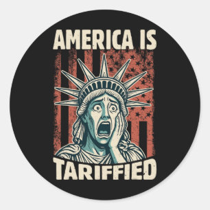 Funny America ist so tarifäre Trump-Zölle Meme Runder Aufkleber