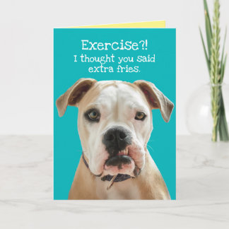 Funny American Bulldog - Extra Fries Geburtstag Karte