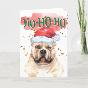 Funny American Bully Weihnachtsmannmütze Yappy How Feiertagskarte