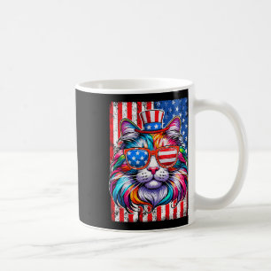 Funny American Cat Sonnenbrille US Flagge 4. Juli Kaffeetasse