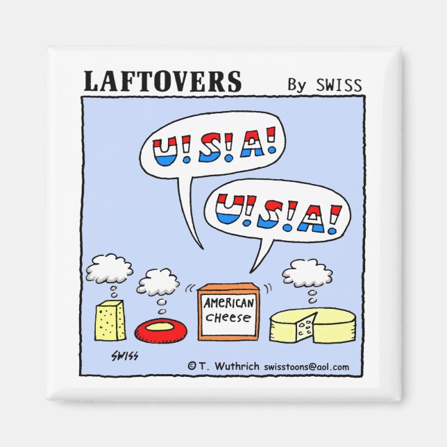 Funny American Cheese Degustation Patriotic Party Magnet (Vorne)