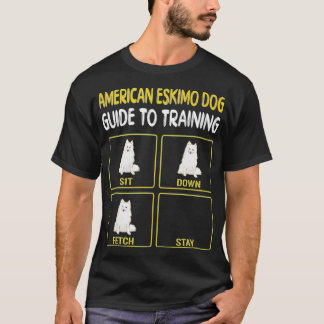 Funny American Eskimo Dog Guide to Training Dog Ob T-Shirt