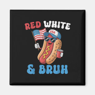 Funny American Flag 4. Juli Patriotic Red Whit Magnet