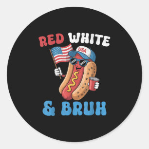 Funny American Flag 4. Juli Patriotic Red Whit Runder Aufkleber