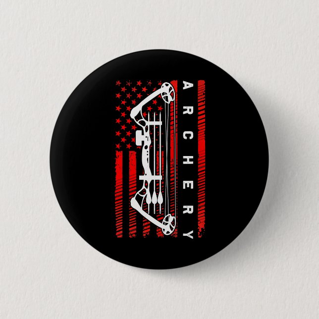 Funny American Flag Archery Button (Vorderseite)