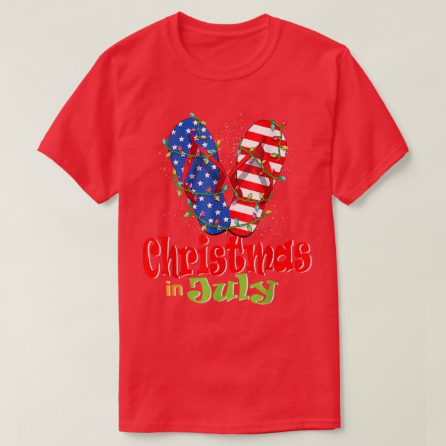 Funny American Flag Flip Flops Weihnachten Weihnac T-Shirt (Design vorne)