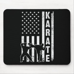Funny American Flag Karate Art of Men Karat Mousepad