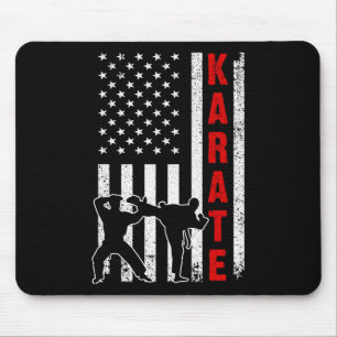 Funny American Flag Karate Art of Men Karat Mousepad