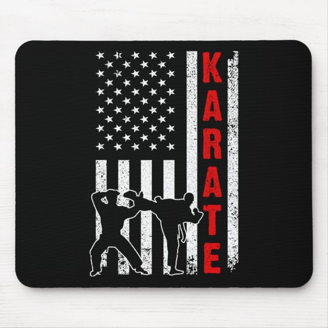 Funny American Flag Karate Art of Men Karat Mousepad (Vorne)