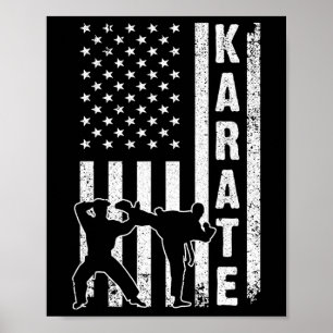 Funny American Flag Karate Art of Men Karat Poster