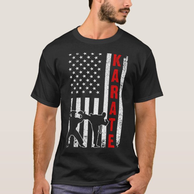 Funny American Flag Karate Art of Men Karat T-Shirt (Vorderseite)