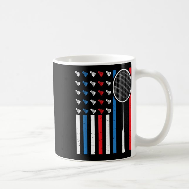 Funny American Flag mit Shuttles Vintag Badminto Kaffeetasse (Rechts)