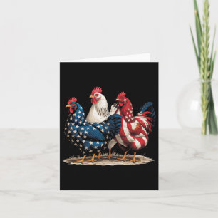 Funny American Flag Rooster Independence Day 4. O Karte