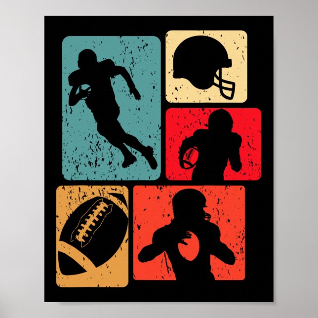 Funny American Football Player Field Game Enthusia Poster (Vorne)