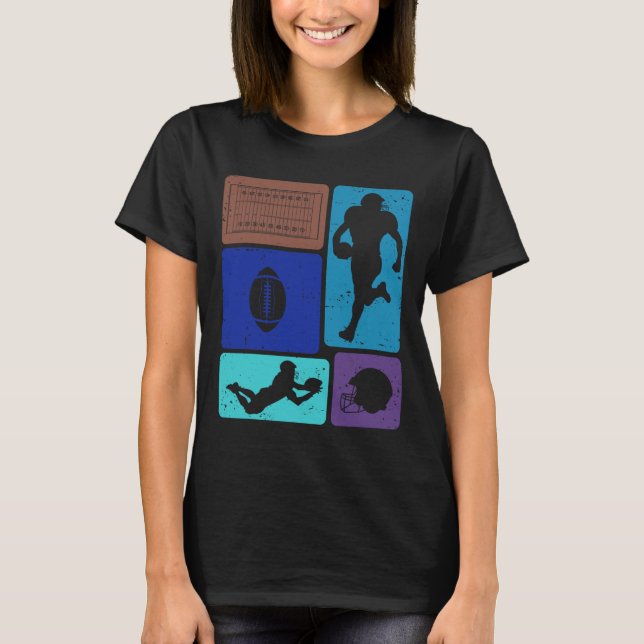 Funny American Football Player Field Game Enthusia T-Shirt (Vorderseite)