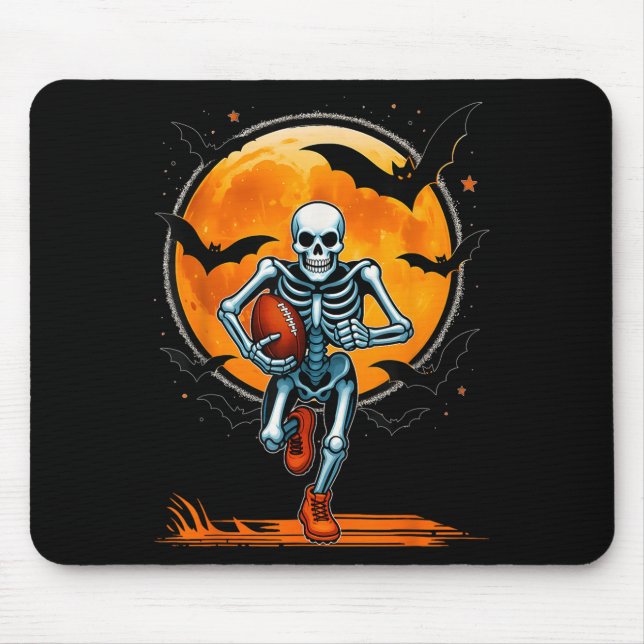 Funny American Football Skeleton Player Halloween Mousepad (Vorne)